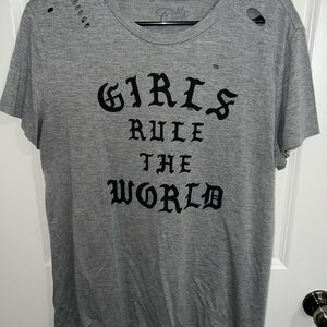 Gray Graphic Tee - Girls Rule the World